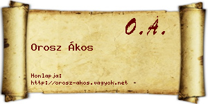 Orosz Ákos névjegykártya