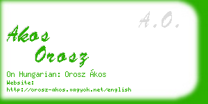 akos orosz business card