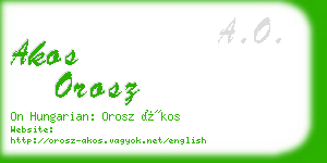 akos orosz business card